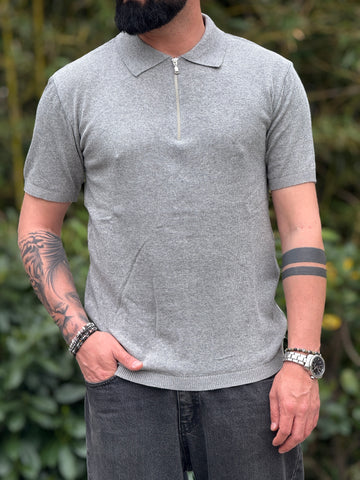 Polo zip grigio new job brand