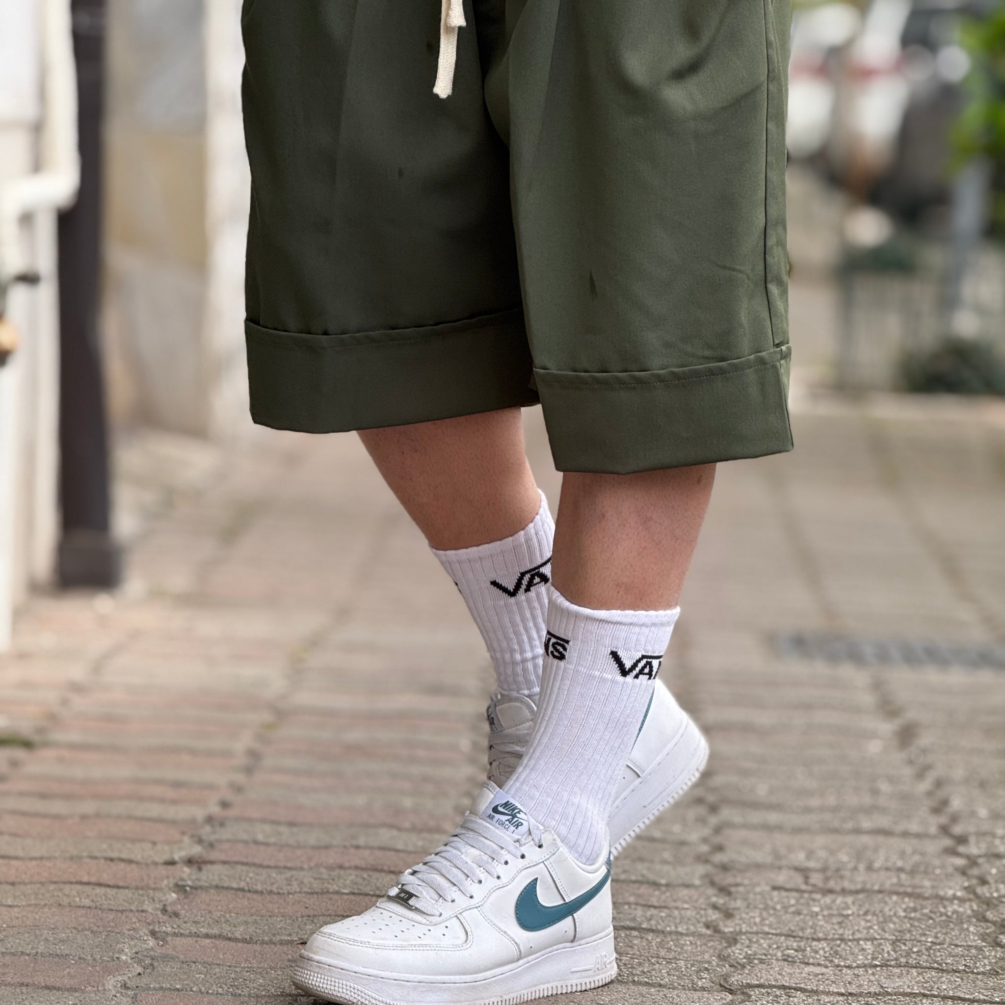BERMUDA PIEGONE VERDE MILITARE NEW JOB BRAND