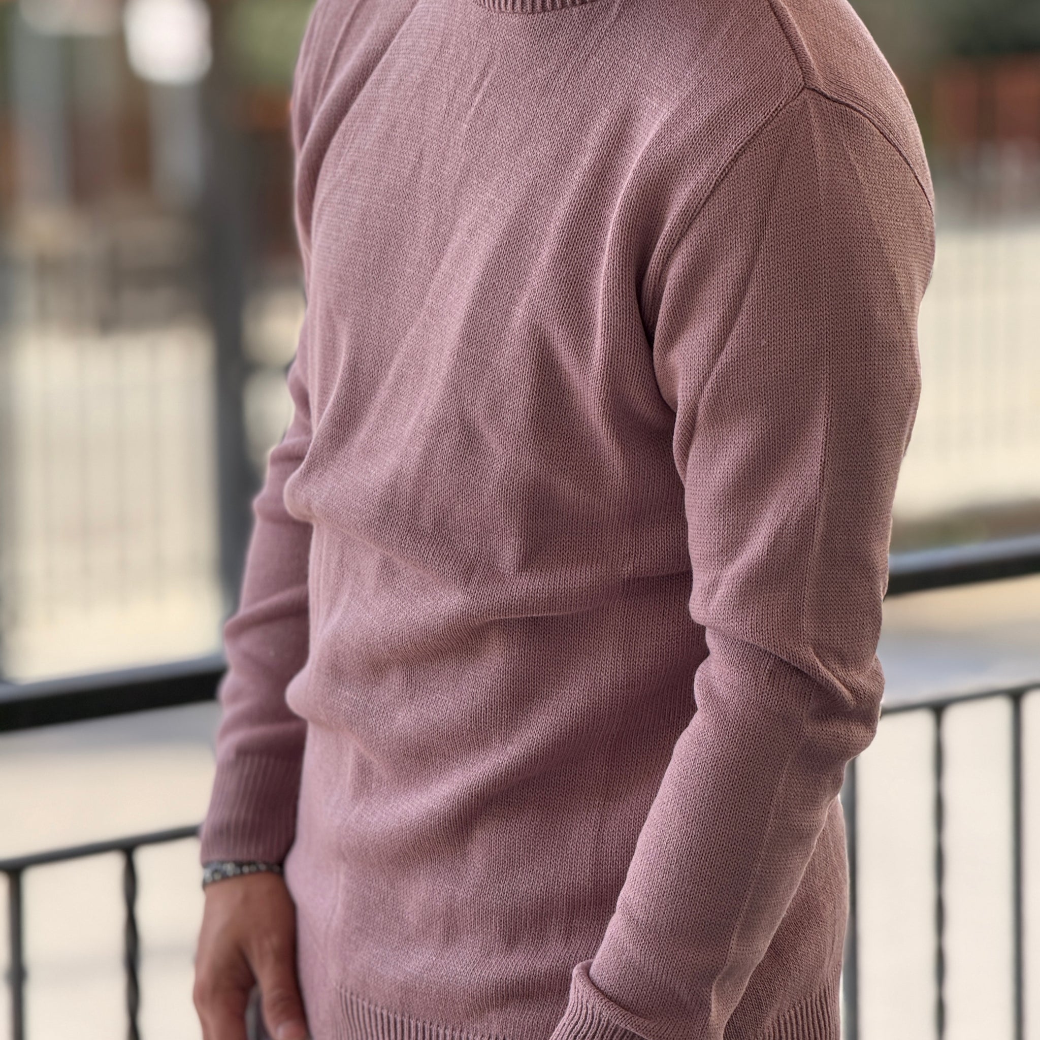 Pullover long fit rosa acqua new job brand