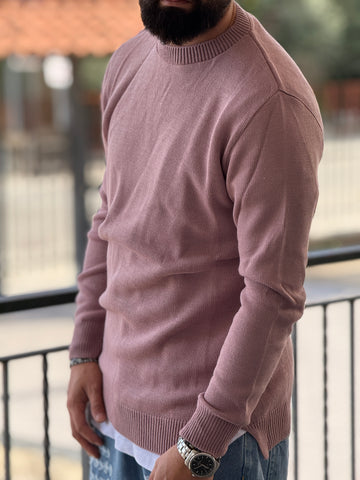Pullover long fit rosa acqua new job brand