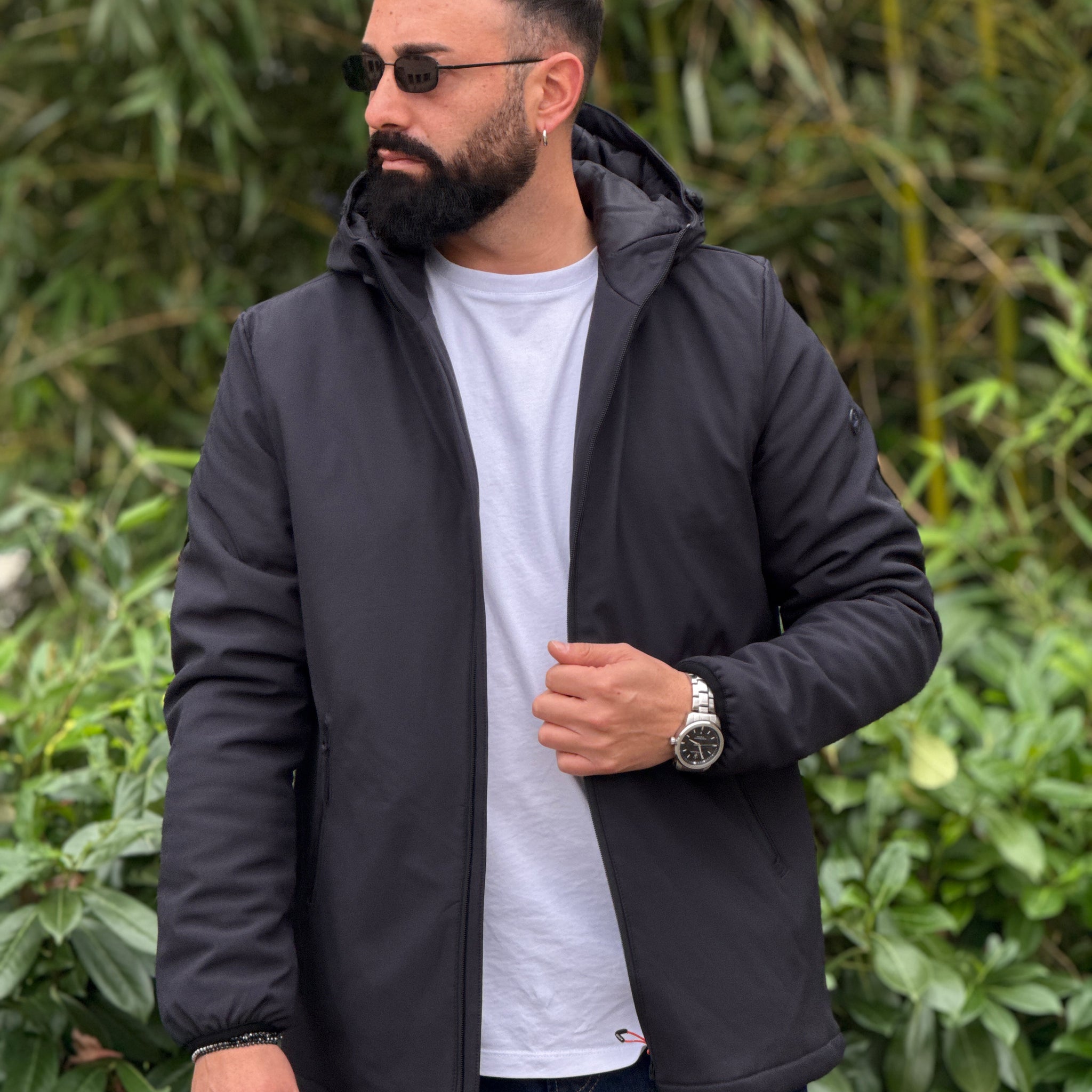 Giubbino tecnico cappuccio blu