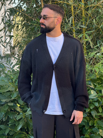 Cardigan sfumato  9041 nero new job brand  new job brand