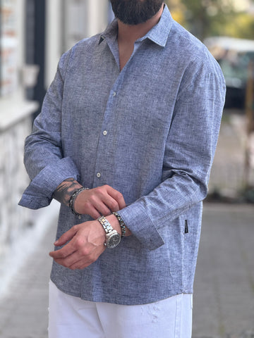 Camicia Delavata  Blu New Job Brand