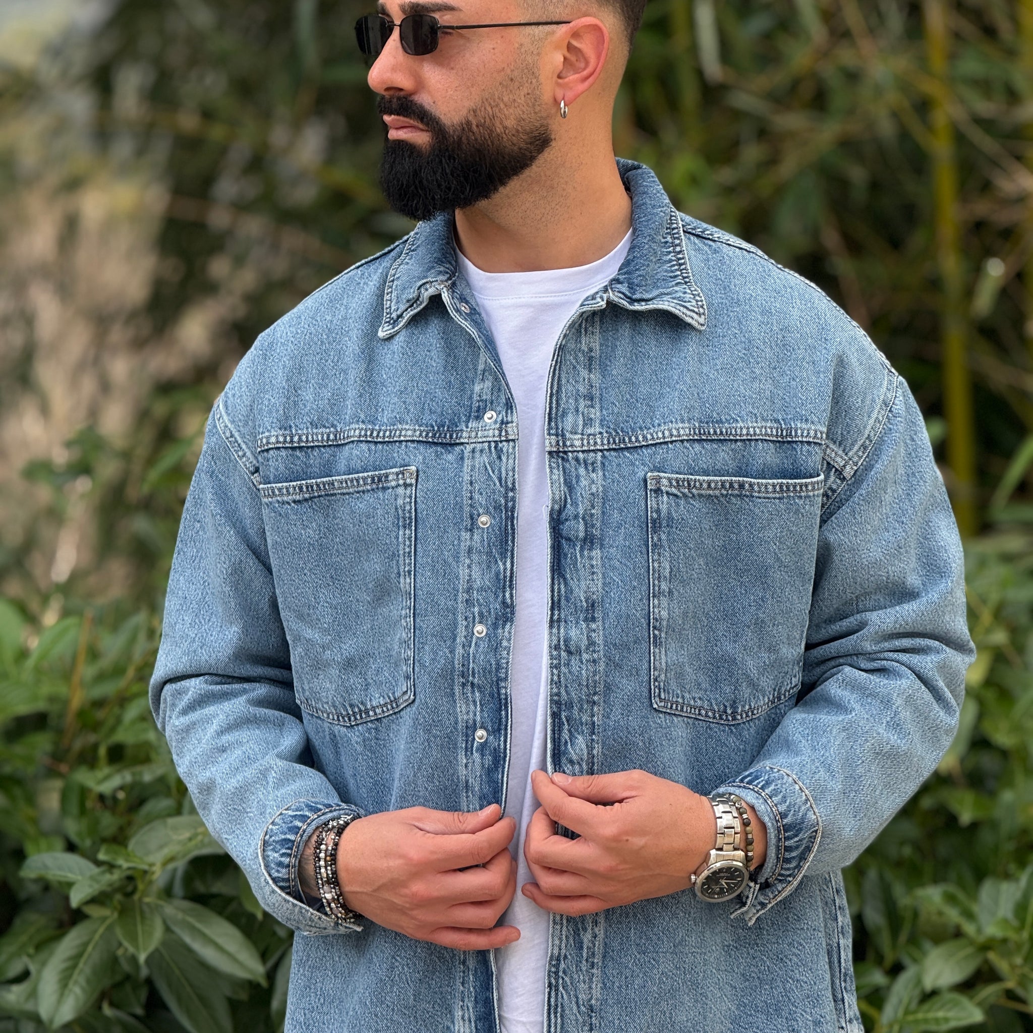 Camicione di jeans lav.medio shark oversize only