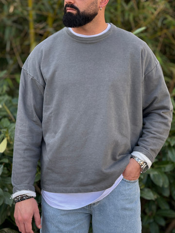 Shirt 300gr garzata  piombo basic new job brand