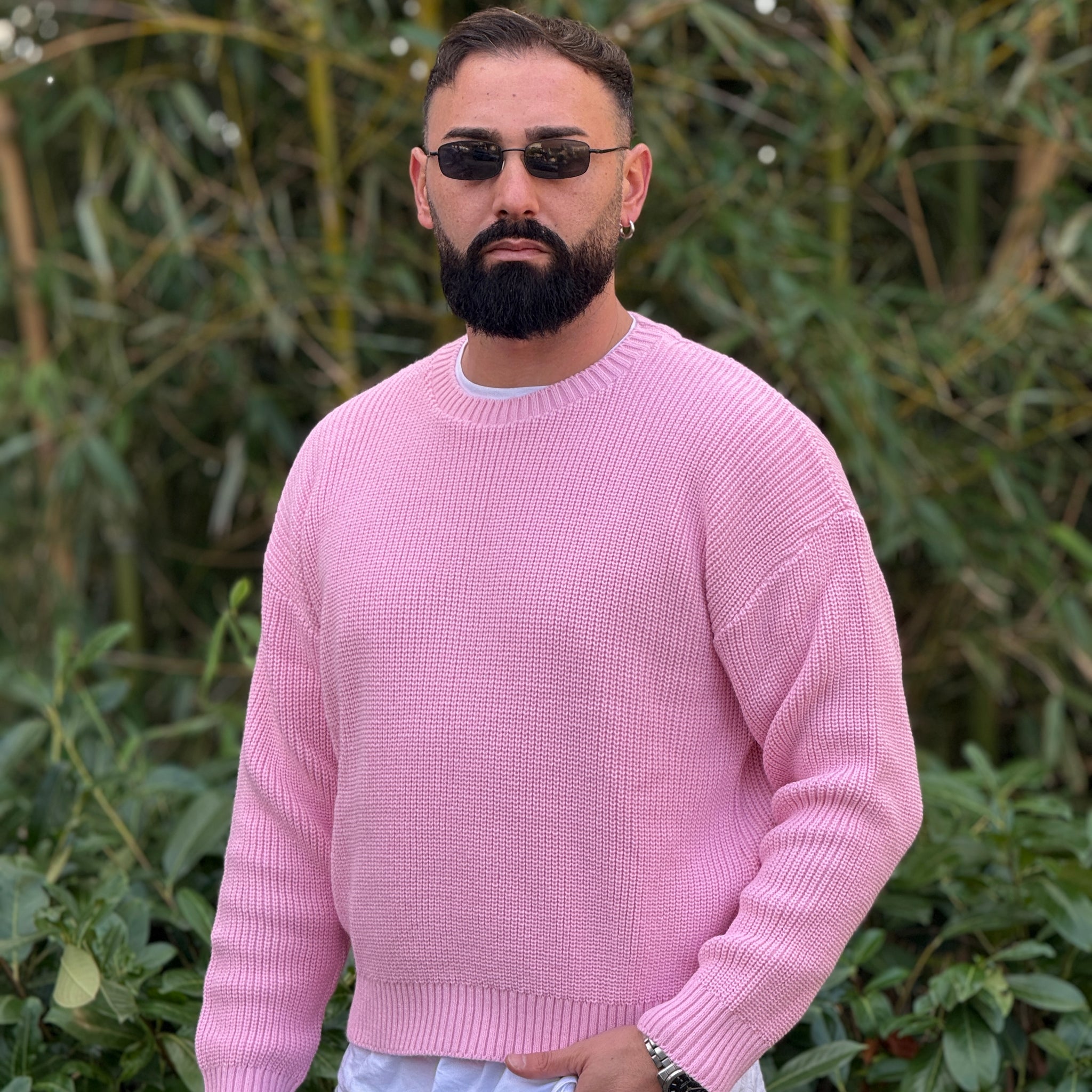 Pullover costina cropped rosa new job brand