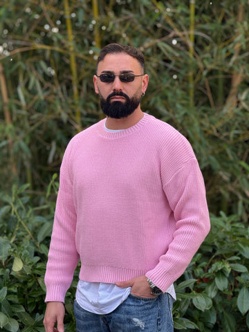 Pullover costina cropped rosa new job brand