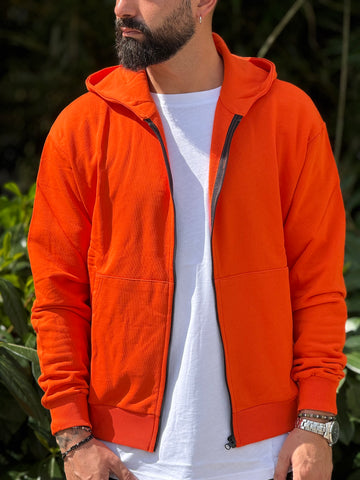 Felpa zip arancione new job brand
