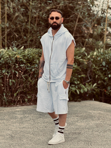 Coordinato smanicato bianco new job brand