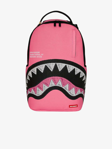 910B9630NSZ SHARK CENTRAL PINK EMBROIDERED SHARK BACKPACK