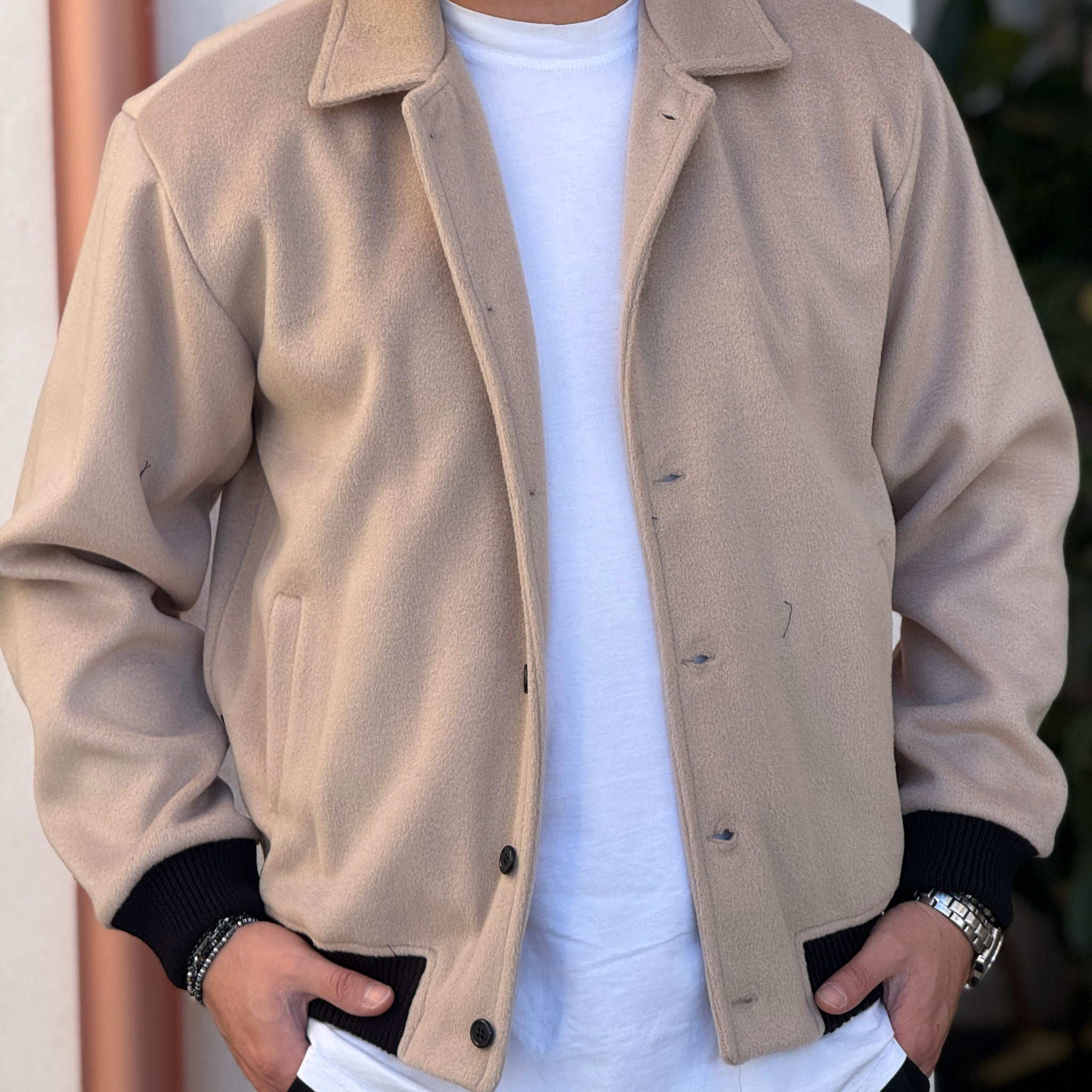 Giubbino Stoccolma beige in panno new job brand