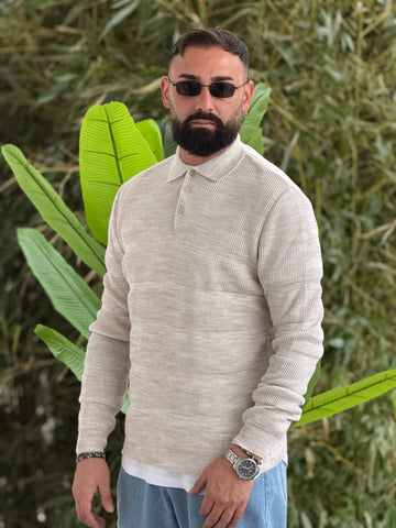 Pullover Polo verde bosco beige new job brand