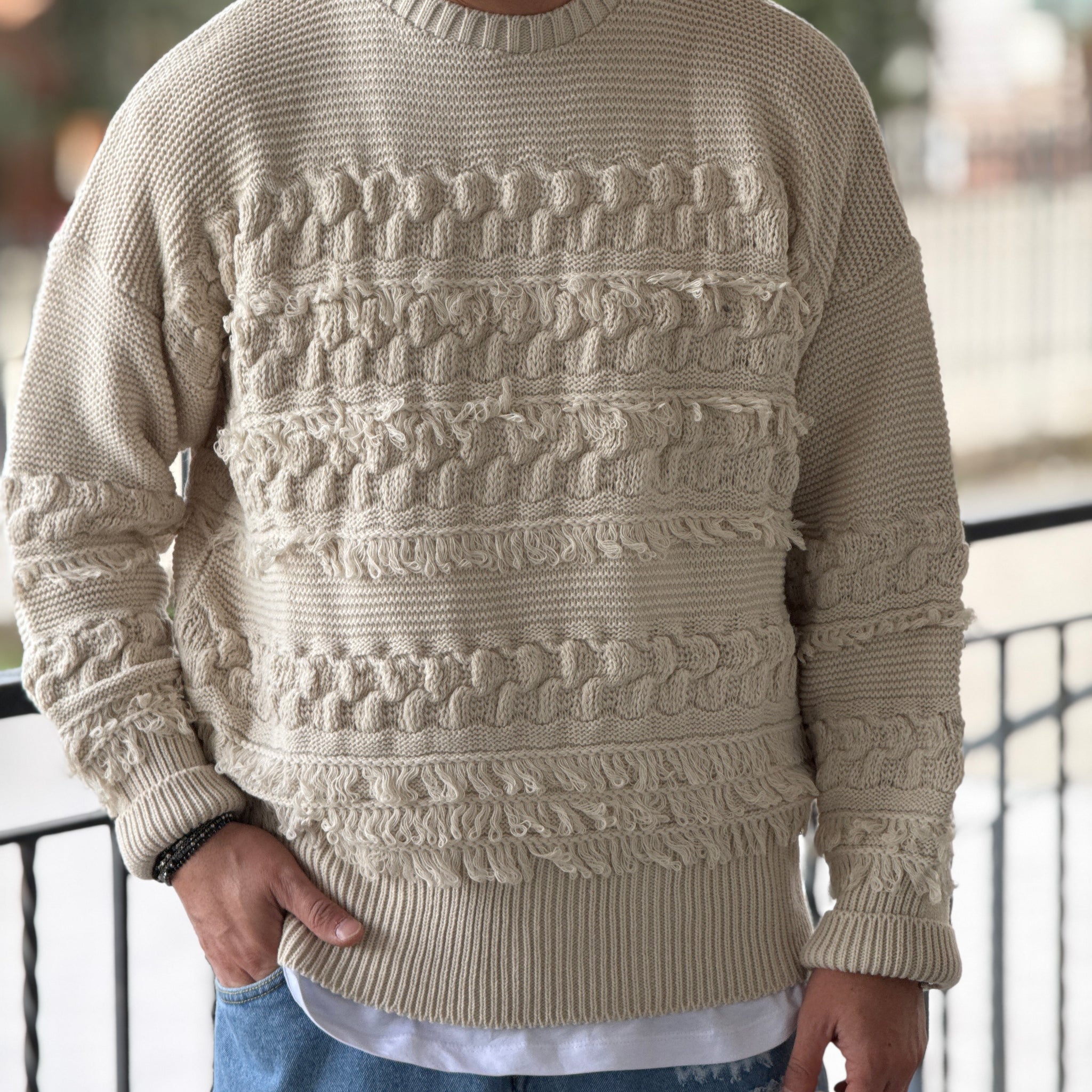 Pullover oversize beige new job brand