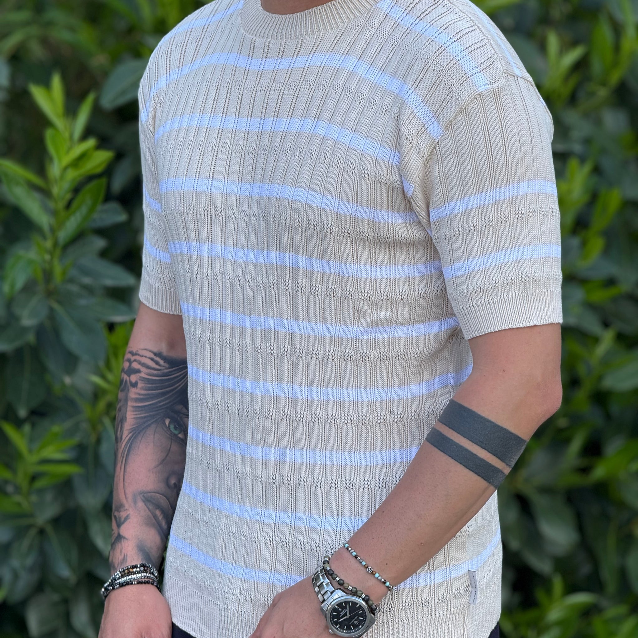 SHIRT IN FILO RIGATA PE BEIGE NEW JOB BRAND