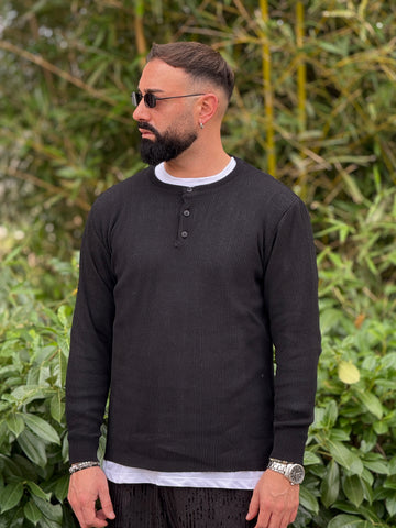 Polo coreana  a costina Nero new job brand