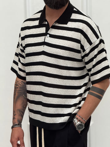 POLO OVERSIZE NERA/BEIGE  NEW JOB BRAND