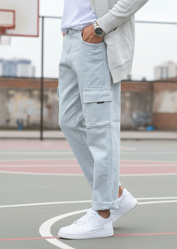Jeans cargo/piegone grigio New Job Brand