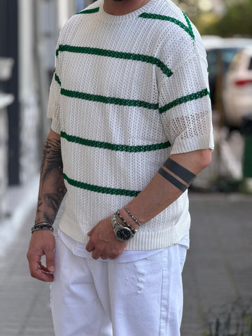 SHIRT OVER TRAFORATA RIGA VERDE NEW JOB BRAND