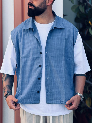 Camicia smanicata over cropped new job brand