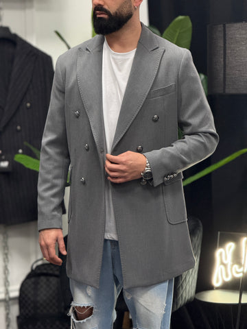 Cappotto gioiello grigio new job brand