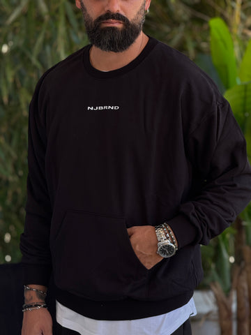 Felpa oversize nero logo new job brand