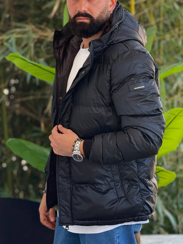 Bomber cappuccio nero new job brand