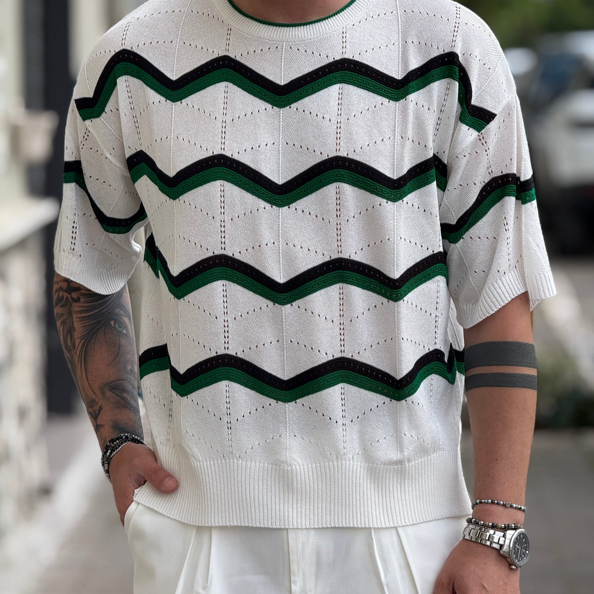 SHIRT IN FILO BIANCA ZIG ZAG NEW JOB BRAND