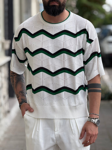 SHIRT IN FILO BIANCA ZIG ZAG NEW JOB BRAND