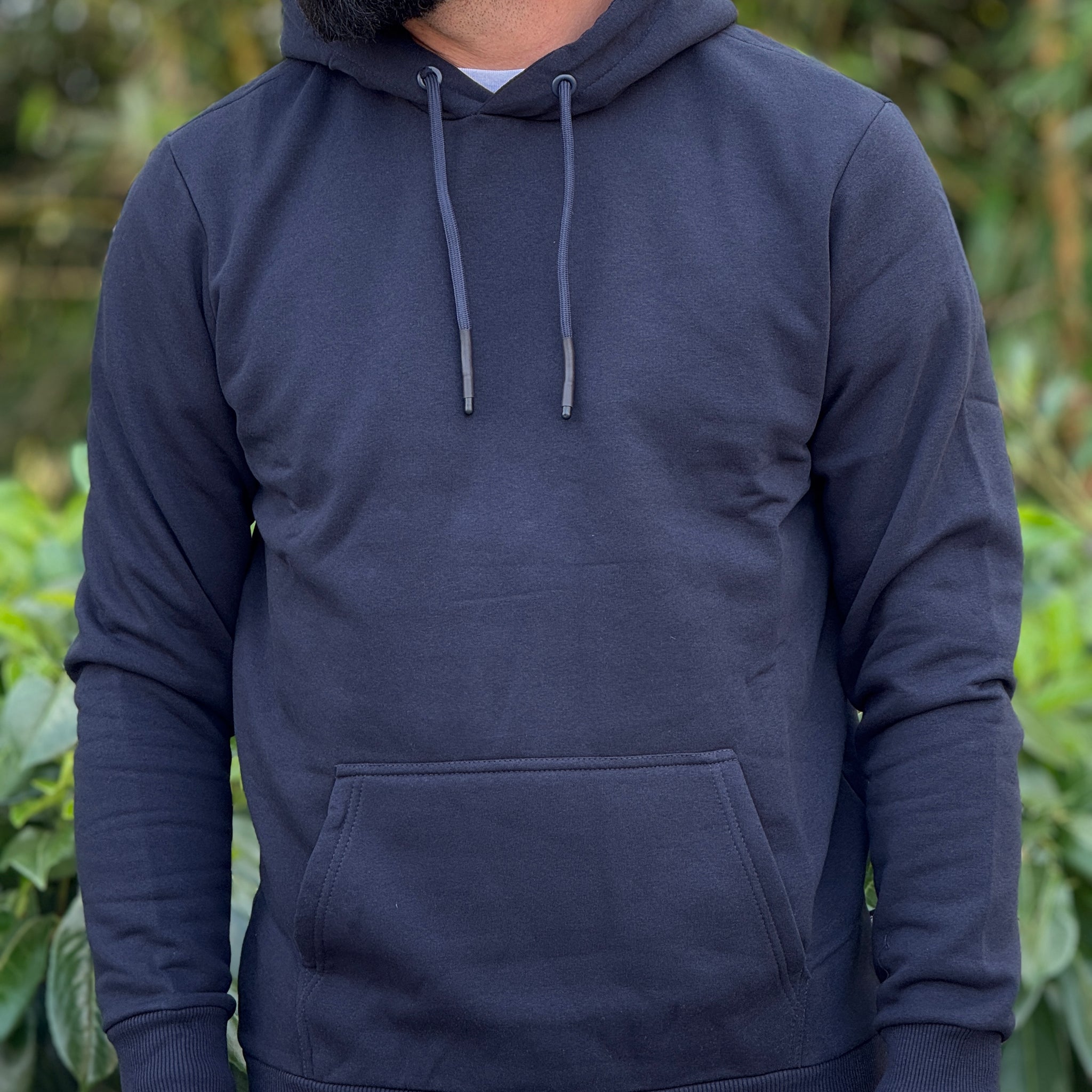 Felpa basic cappuccio blu