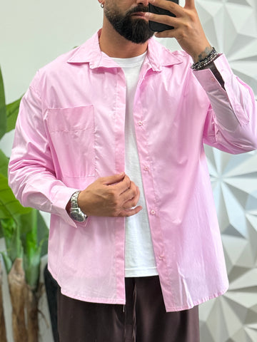 Camicia over Kris rosa New Job Brand