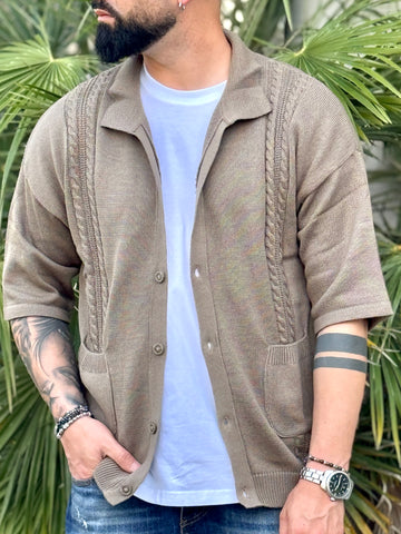 Cardigan Over  fango manica 3/4 Frains