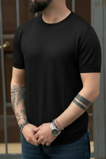 Shirt In Filo Nero New Job Brand