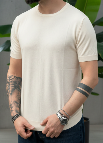 Shirt In Filo panna New Job Brand