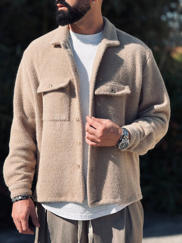 CAMICIONE IN PANNO CAMEL NEW JOB BRAND