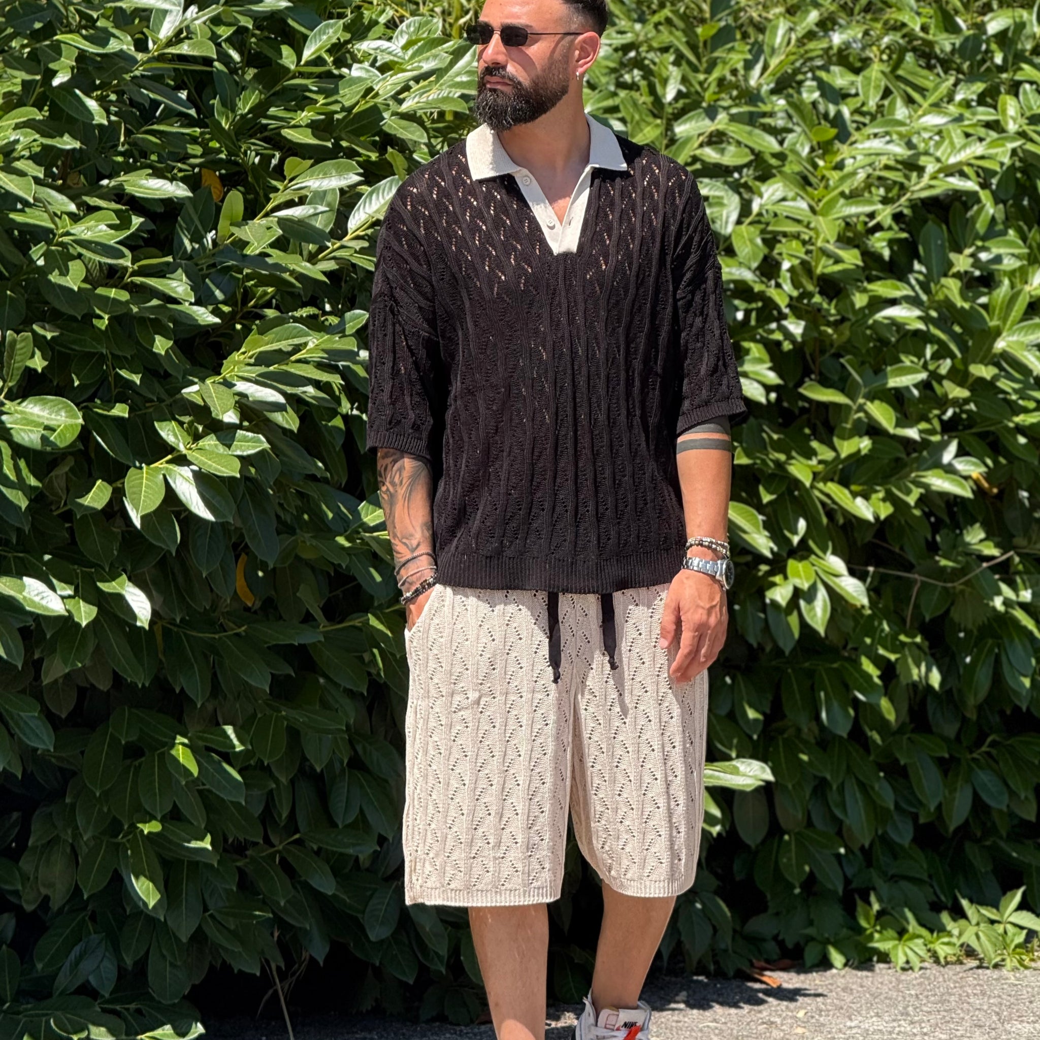 Coordinato 8031 Beige/Nero  New Job Brand