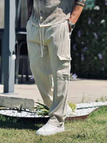 Pantalaccio palace misto lino beige new job brand