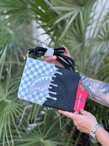 Pochette sprayground CREAM CHECK UNFINISHED SHARK