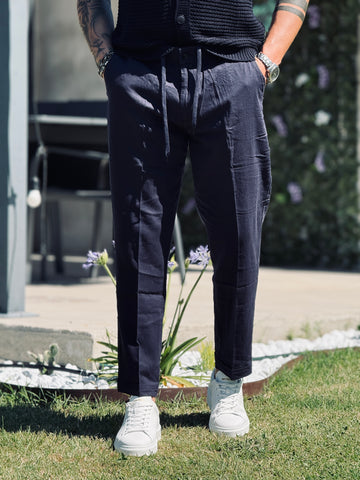 Pantalone in lino  blu revame