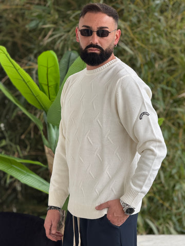 Pullover ocean avorio