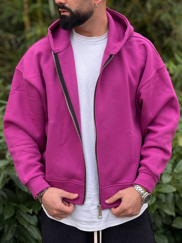 Felpa zip viola oversize new job brand