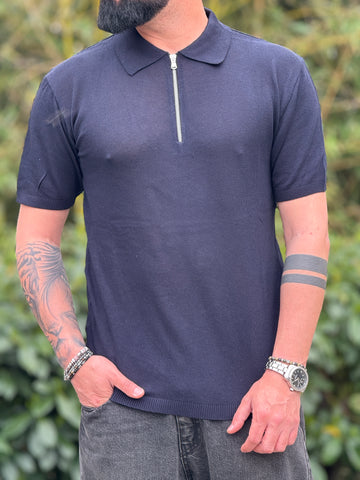 Polo zip blu new job brand