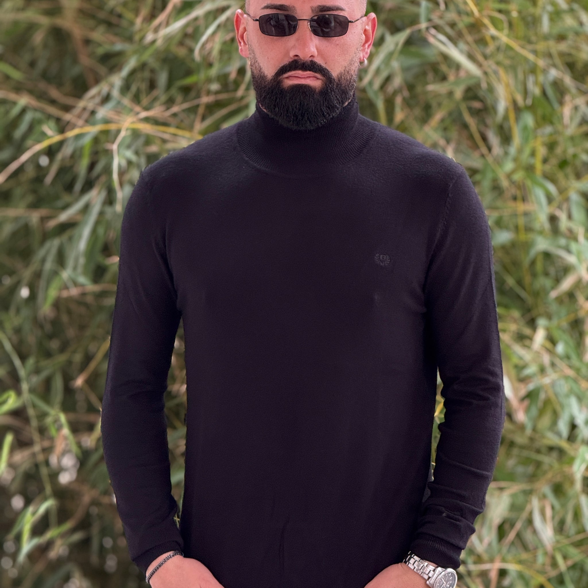 Lupetto collo alto nero