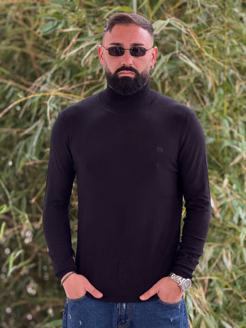 Lupetto collo alto nero