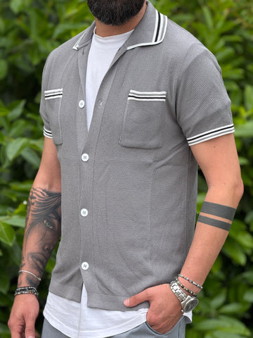 Camicia In Filo Grigio New Job Brand