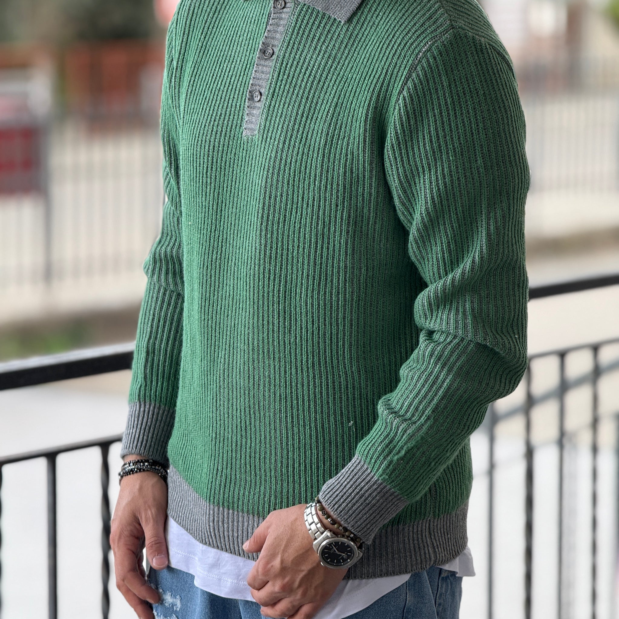 Polo  rigata verde  new job brand