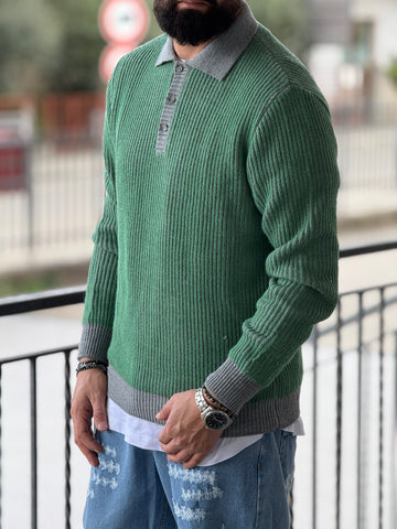 Polo  rigata verde  new job brand