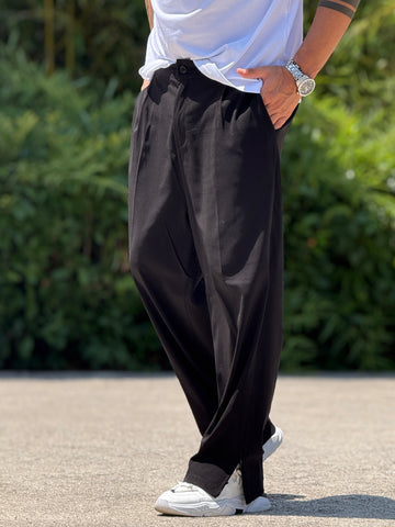 Pantalone zip nero new job brand