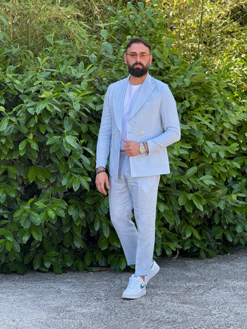ABITO IN LINO CELESTE   NEW JOB BRAND
