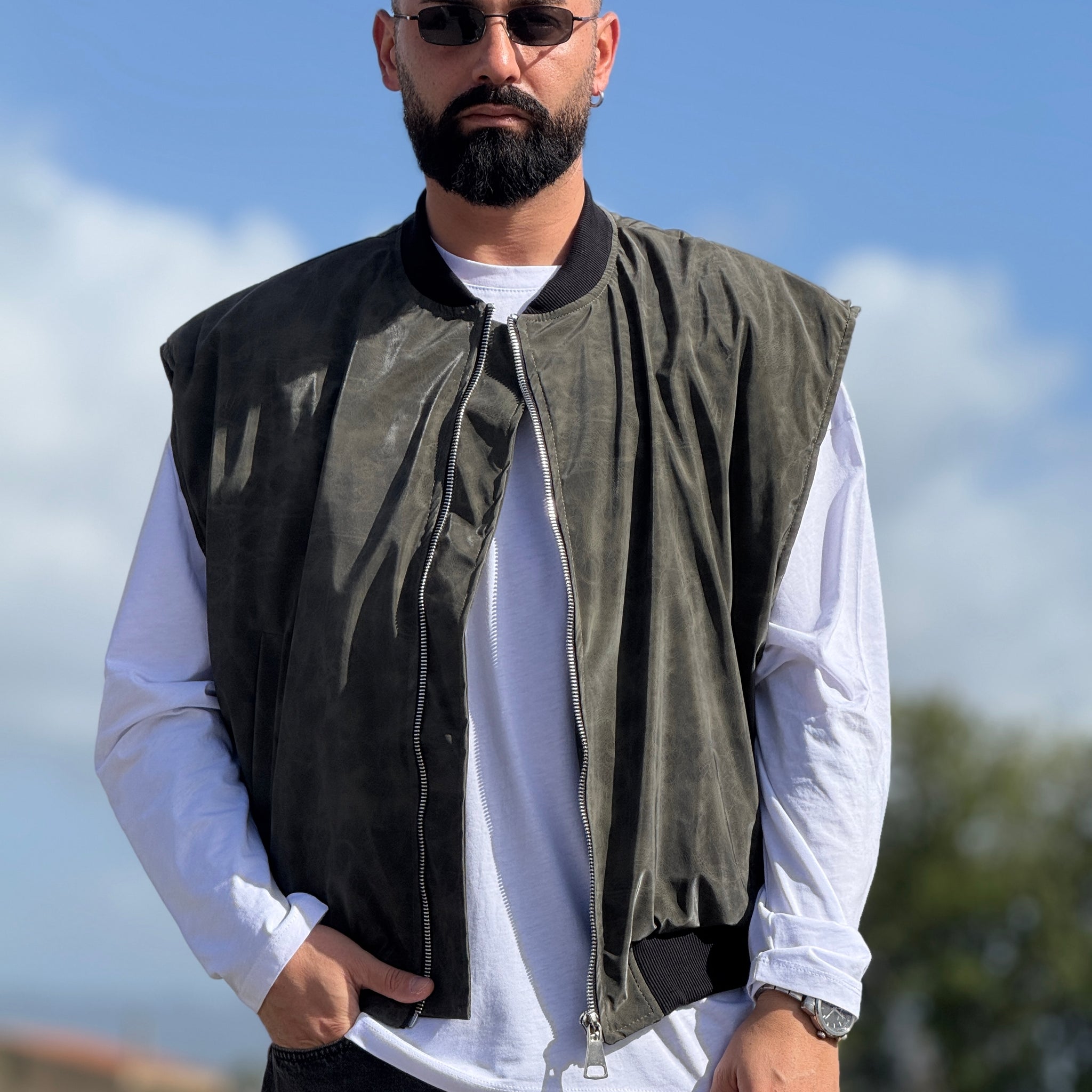 Bomber  smanicato marmorizzato new job brand