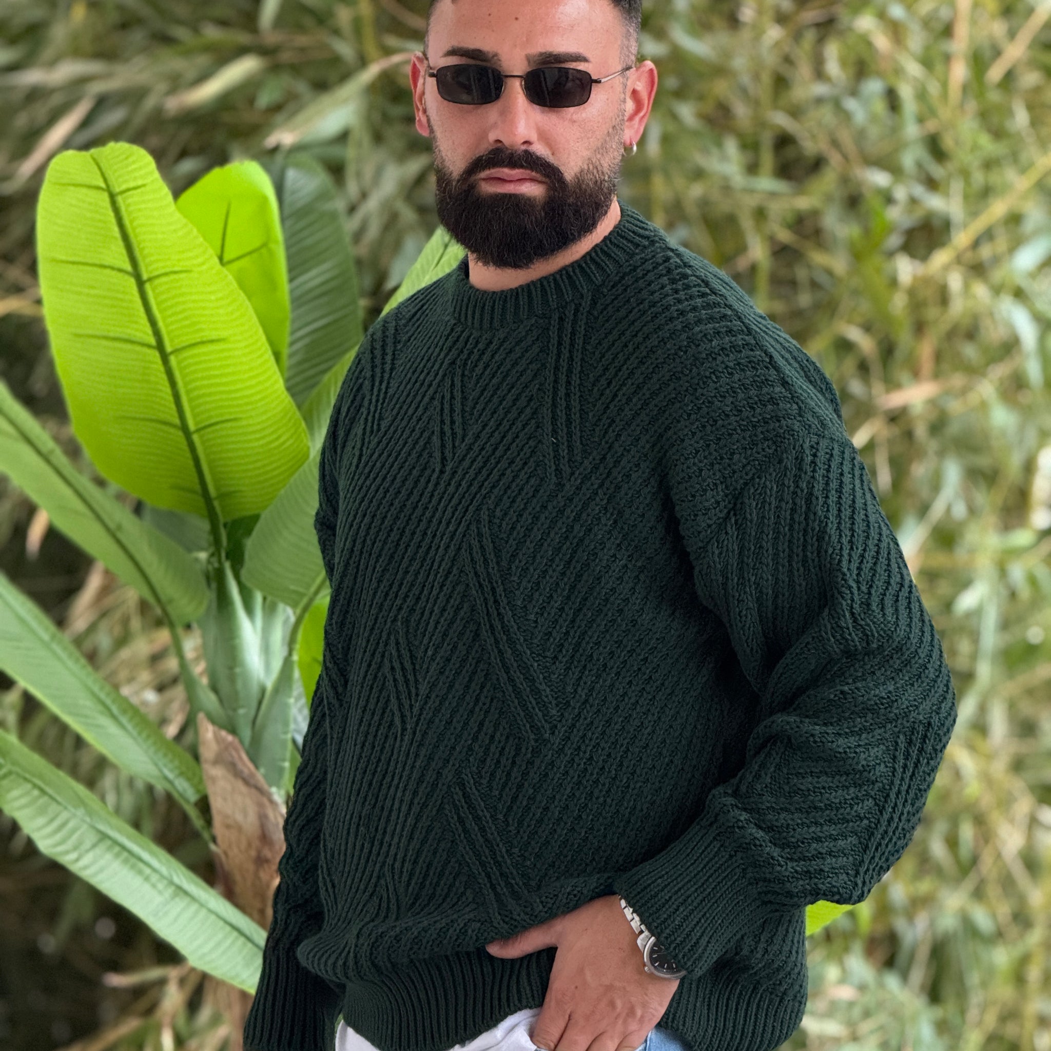 Pullover verde bosco oversize new job brand